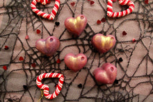 Load image into Gallery viewer, Heart Shaped Box Purple Hearts (Strawberry & Lime or Rhubarb Scent)