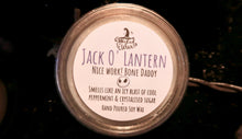 Load image into Gallery viewer, Jack O' Lantern Wax Melt (Candy Cane Peppermint Scent) Soy Wax in a 45g Pot or 20g Skulls. Jack Skellington Nightmare Before Christmas Wax Melt.
