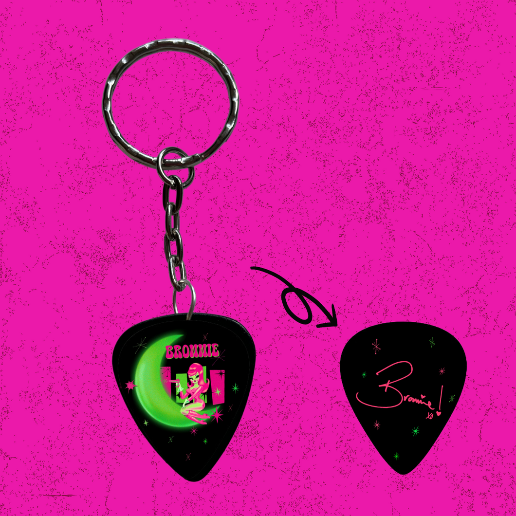 Bronnie guitar pic keychain #1