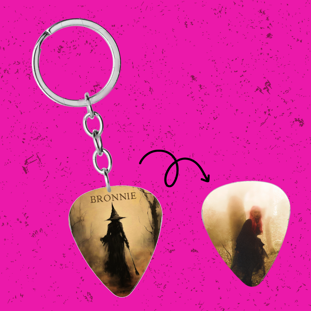 Bronnie Halloween guitar pic keychain #2