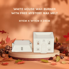 Load image into Gallery viewer, White House Wax Burner open with dimensions 11 cm by 11 cm by 9 cm
