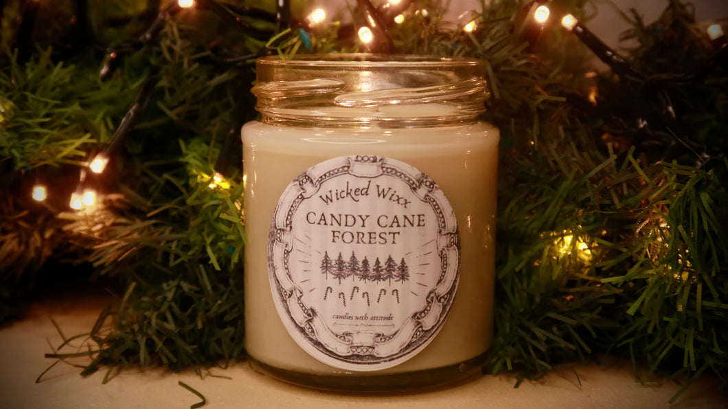 Candy Cane Forest Candle (Peppermint & Pine Scent)