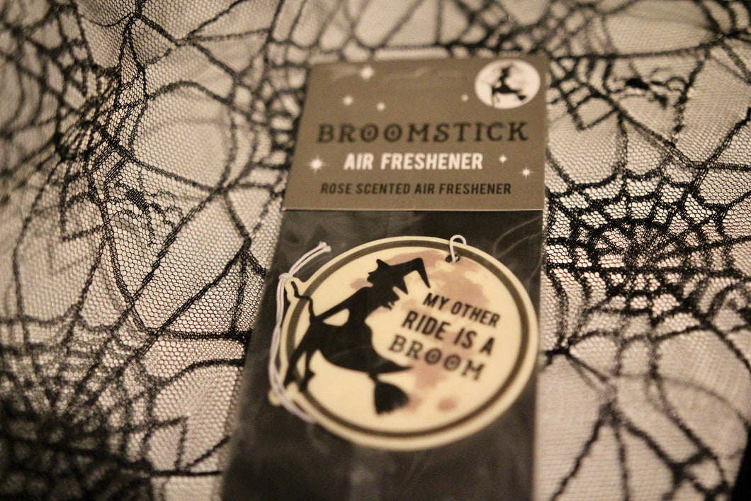 Witch on a Broomstick Spooky Air Freshener (Rose Scented)