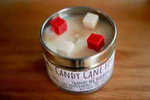 Load image into Gallery viewer, Small Candy Cane Christmas Candle (100g Soy Wax)
