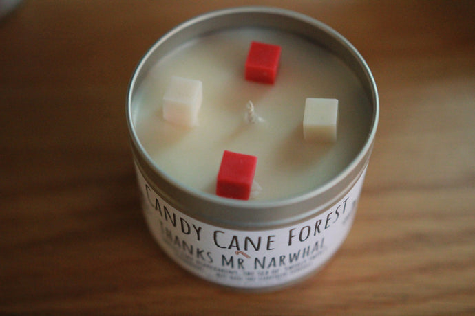 Large Candy Cane Christmas Candle (200g Soy Wax)