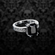 Load image into Gallery viewer, Black Diamond Gem &amp; Crystal Silver Ring

